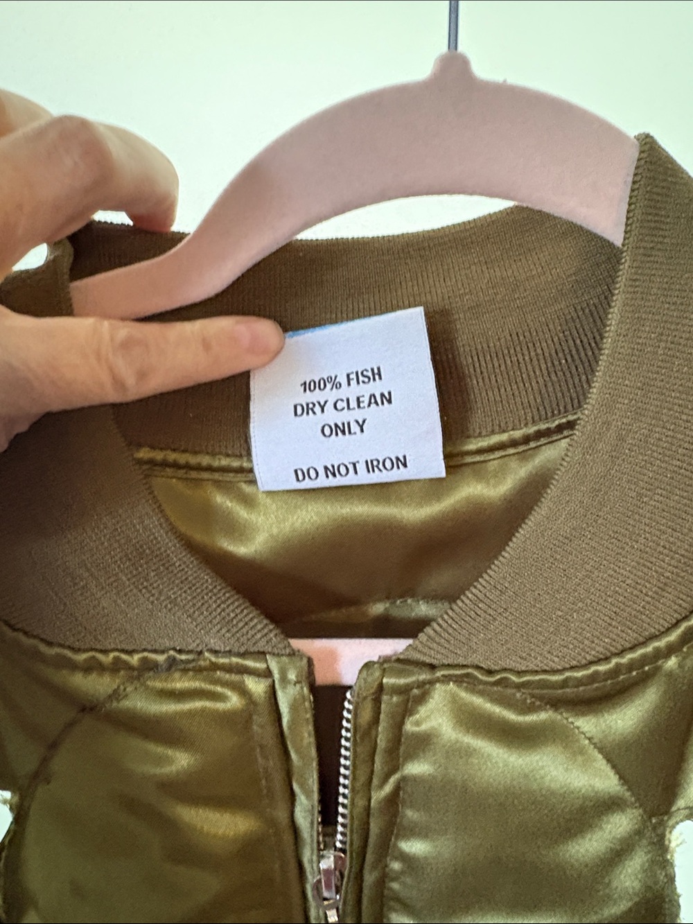 Olive Green Quilted Bomber Jacket - Picture 6 of 6